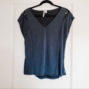 Black blouse with cross over detail